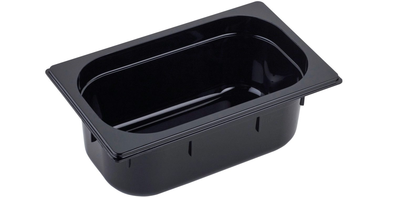 Bac gn 1/4 100 polycarbonate noir 26.5x16.2cm h10cm