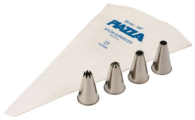 Spritz Set 1 Beutel und 4 verschiedene Tüllen 1.2cm