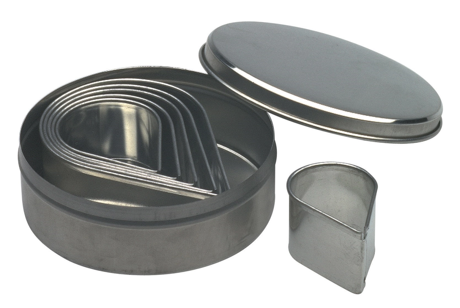 Jeu de coupe-pâte 6 pcs., gouttes ø2-11cm