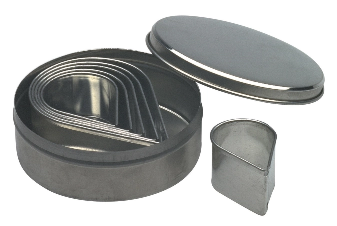 Jeu de coupe-pâte 6 pcs., gouttes ø2-11cm
