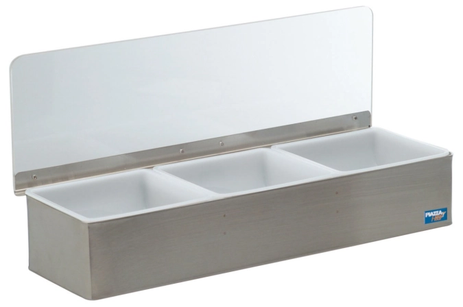 Zutatenbox mit 3 Behälter gross 45x15x9cm