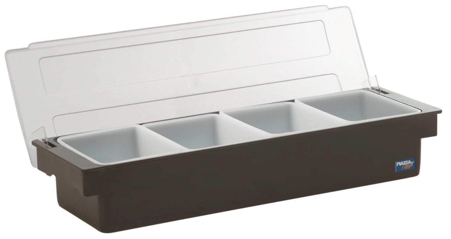 Boîte à ingrédients en plastique a. 4 récipients 45x15x9cm