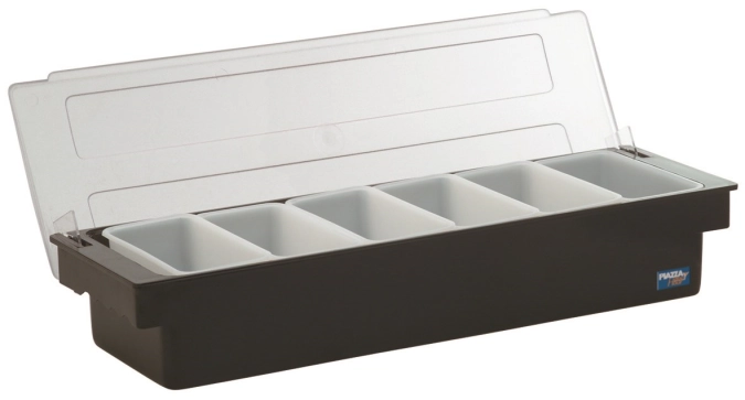 Boîte à ingrédients plastique a. 6 récipients 45x15x9cm
