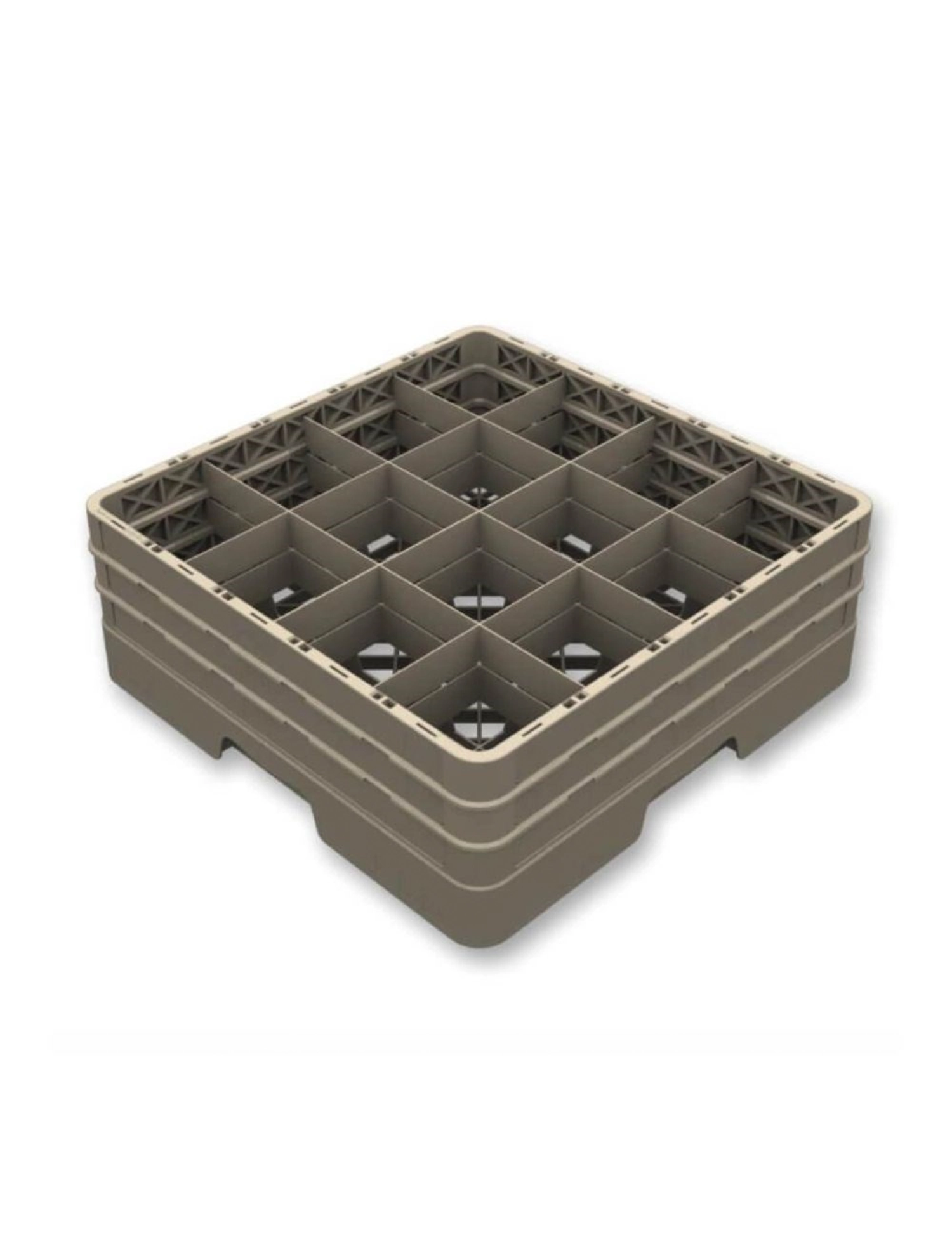 Gläserkorb geschlossen 16Fächer 5Aufsatz Glas maxD11.3 H28cm