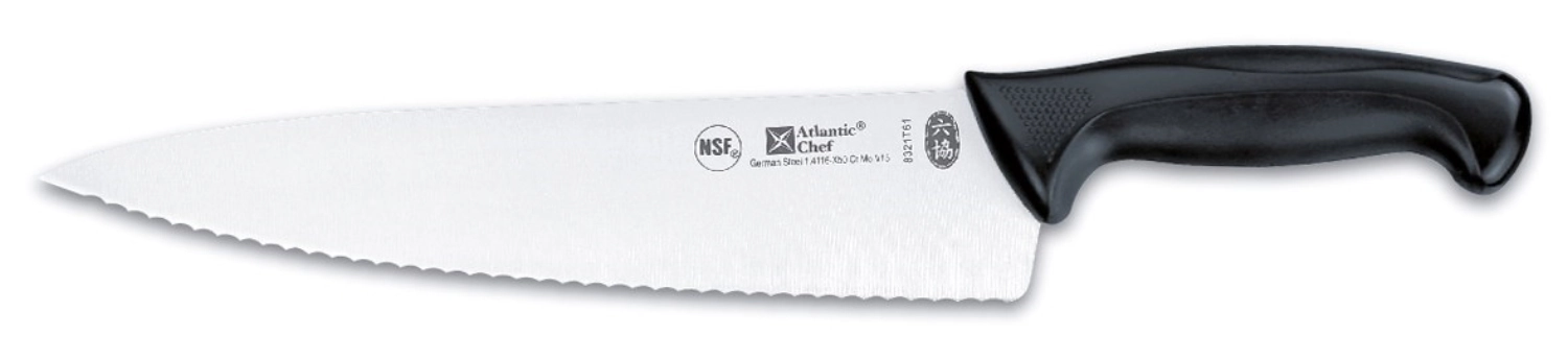 Atlantic Chef couteau de cuisine dentelé noir