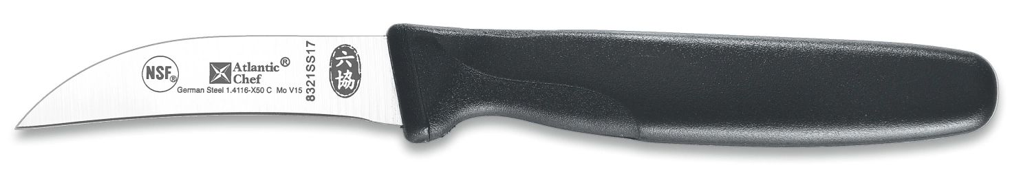 Atlantic Chef couteau à parer courbé 7cm noir