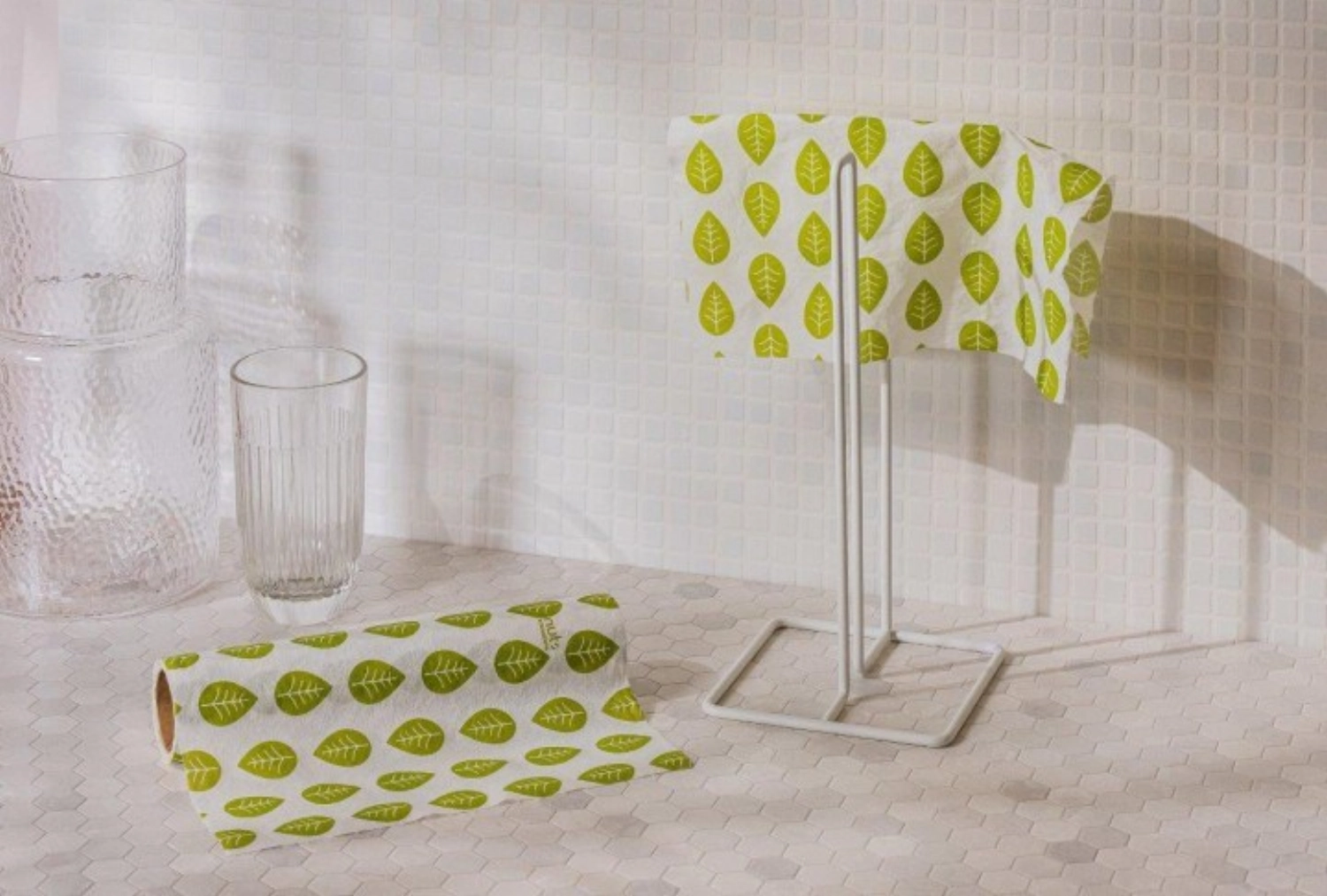 2pcs. Porte-rouleaux de papier feuilles vertes