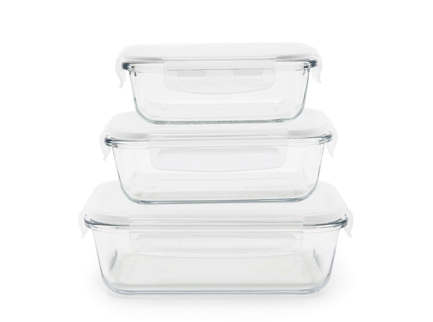 3x boîtes de conservation pebbly avec valve, droite