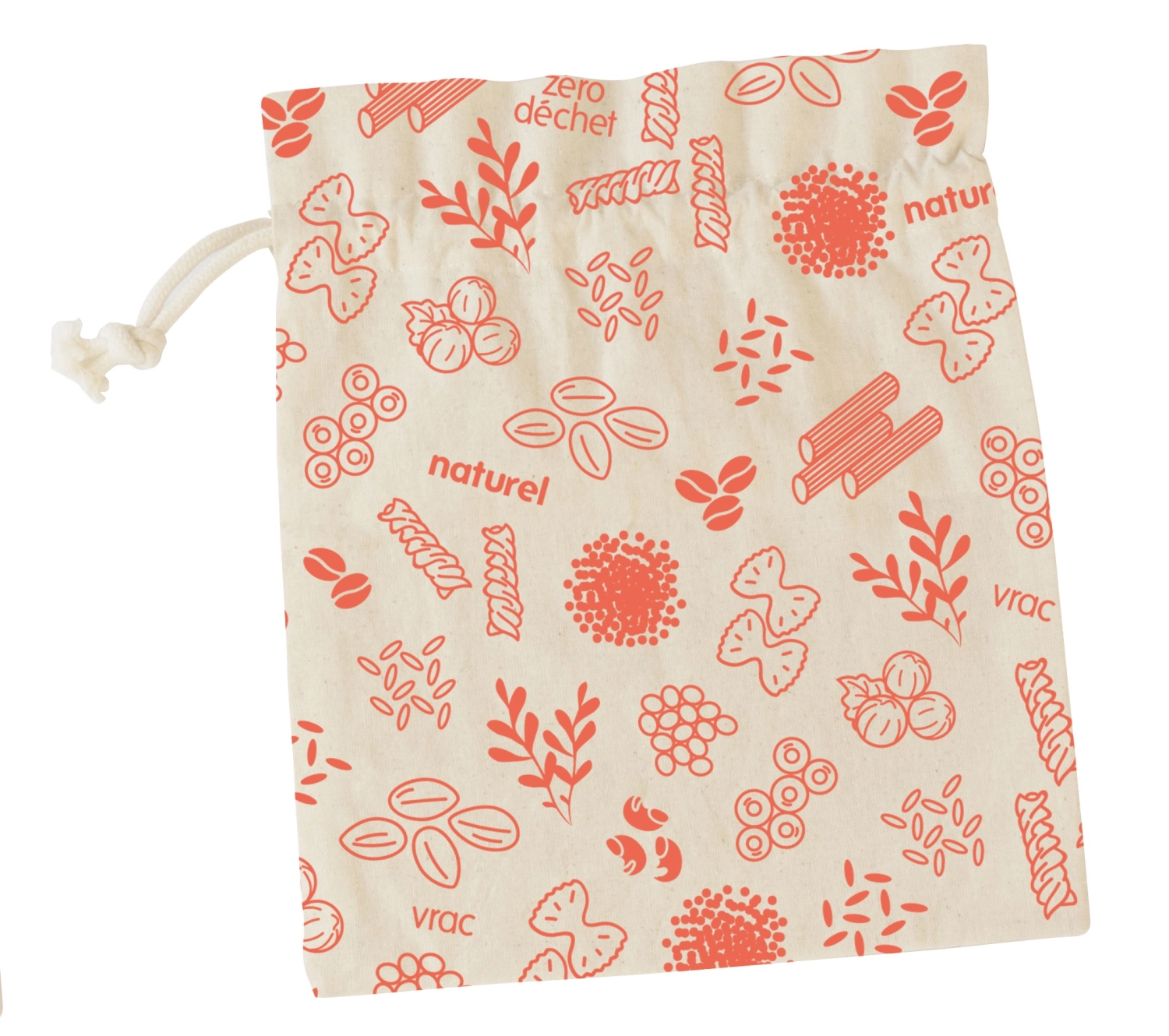 Sac pebbly en coton bio s rouge, 15x20cm