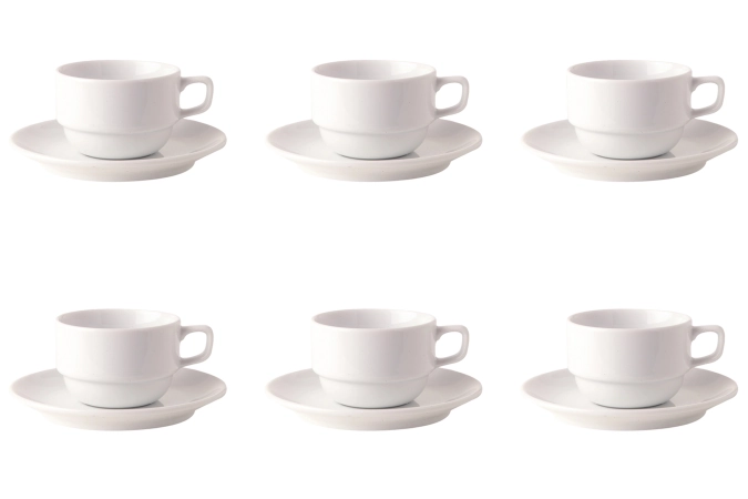 Set de 6 soucoupes Uni 09 Moka Top CC