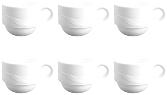 Set de 6 tasses à café Maxa Dura 83 empilables