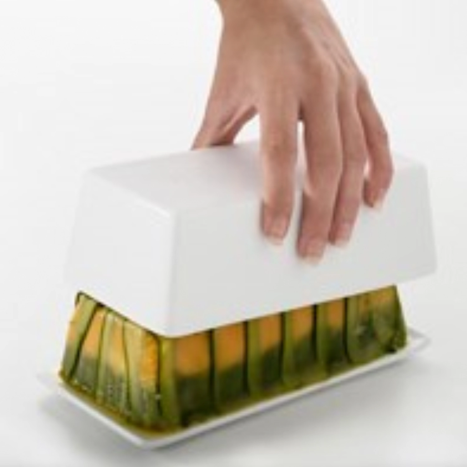 Terrine avec couvercle/plateau, 24x11x7 cm, blanc