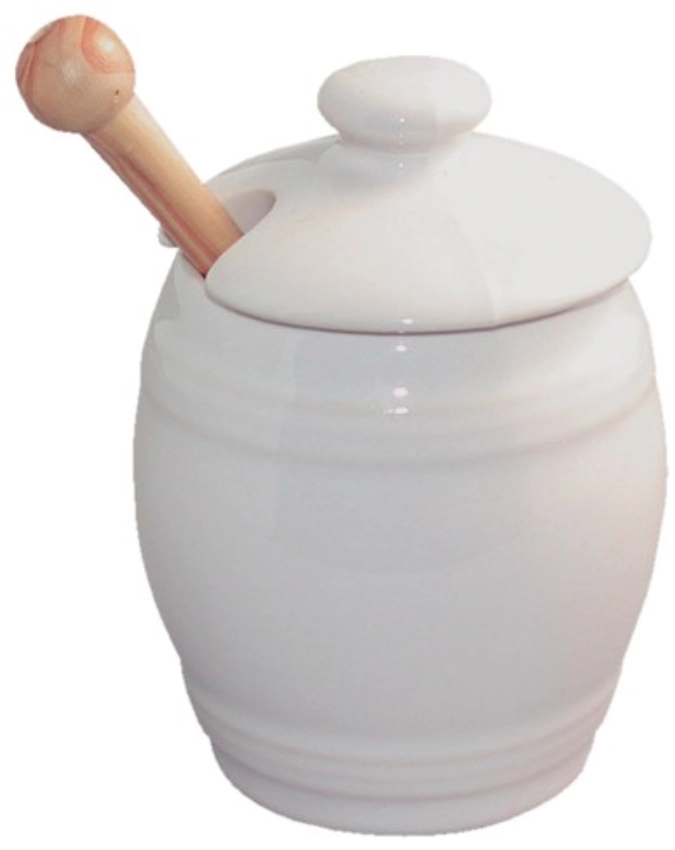 Senffaesschen mit Deckel und Spaten