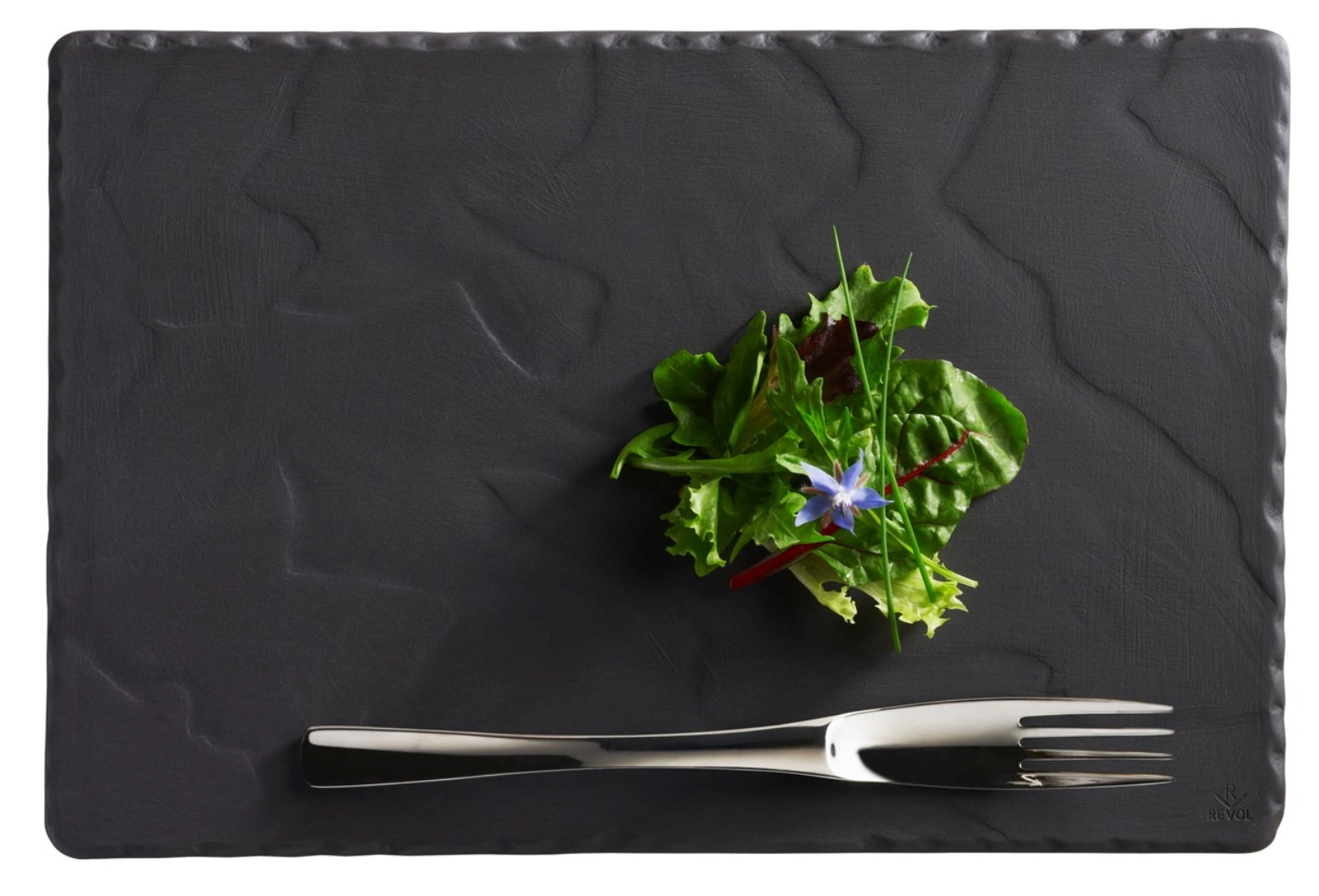 Assiette rectangulaire, 30x20 cm, style ardoise