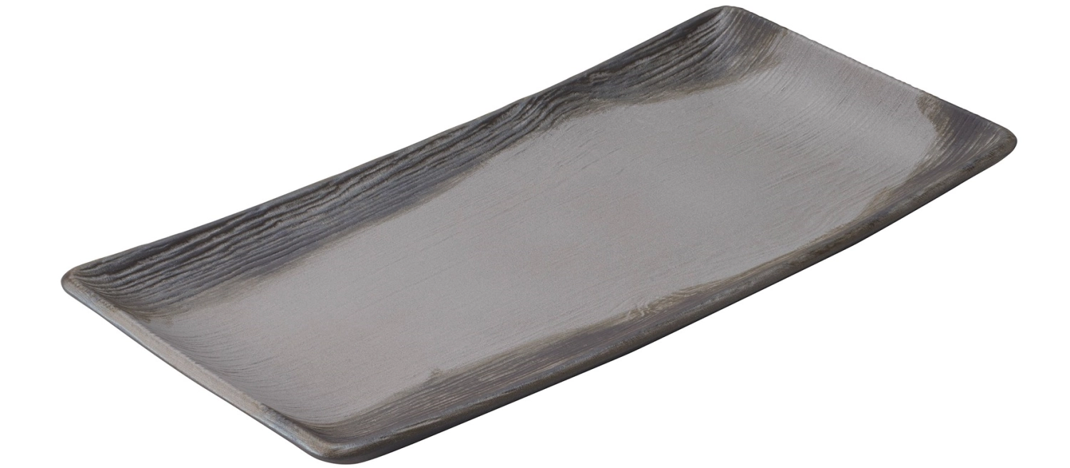 Assiette plate rectangulaire, 29x15x2.4 cm, poivre