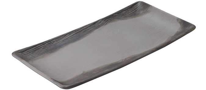 Assiette plate rectangulaire, 29x15x2.4 cm, poivre