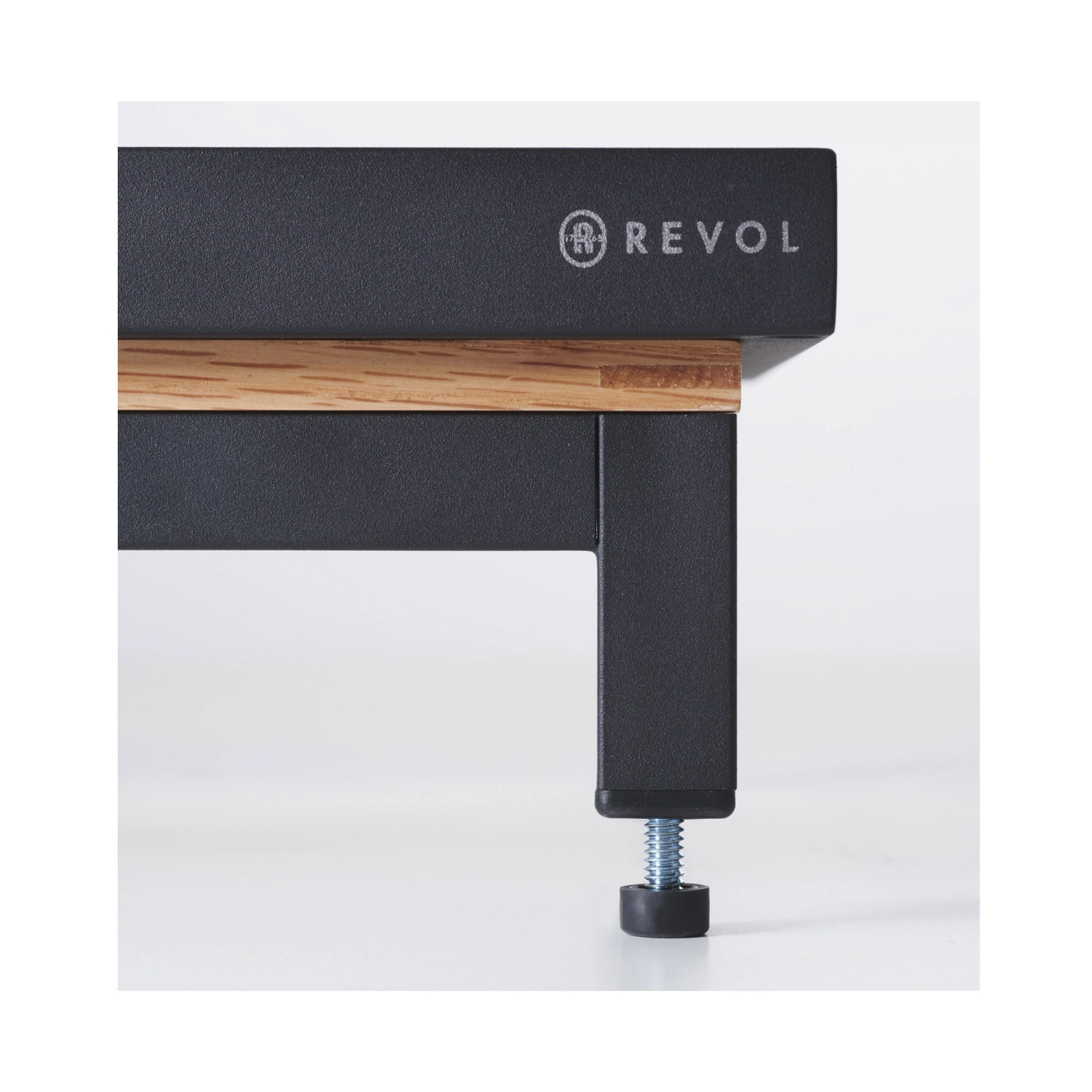 En scene rehausse pour gn 2/4 metal noir mat, cadre chêne