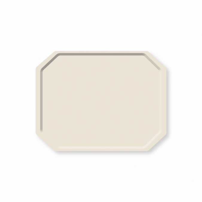 Tablett Octagon Polyclassic, Perlweiss 42.5x32cm