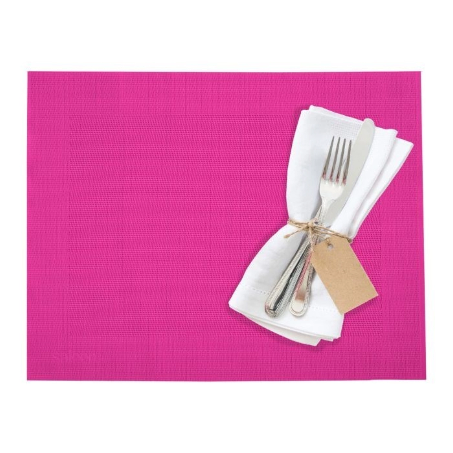 Set de table cadre, carré, framboise, 32x42cm