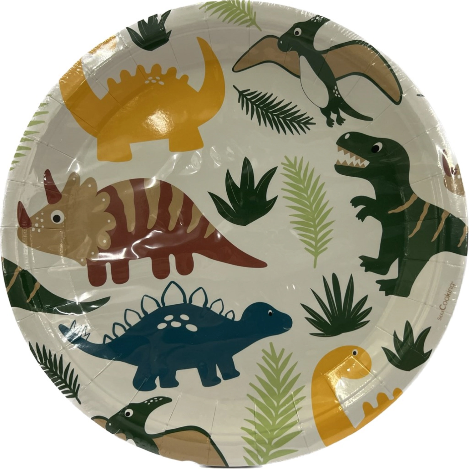 8 assiette en carton dino