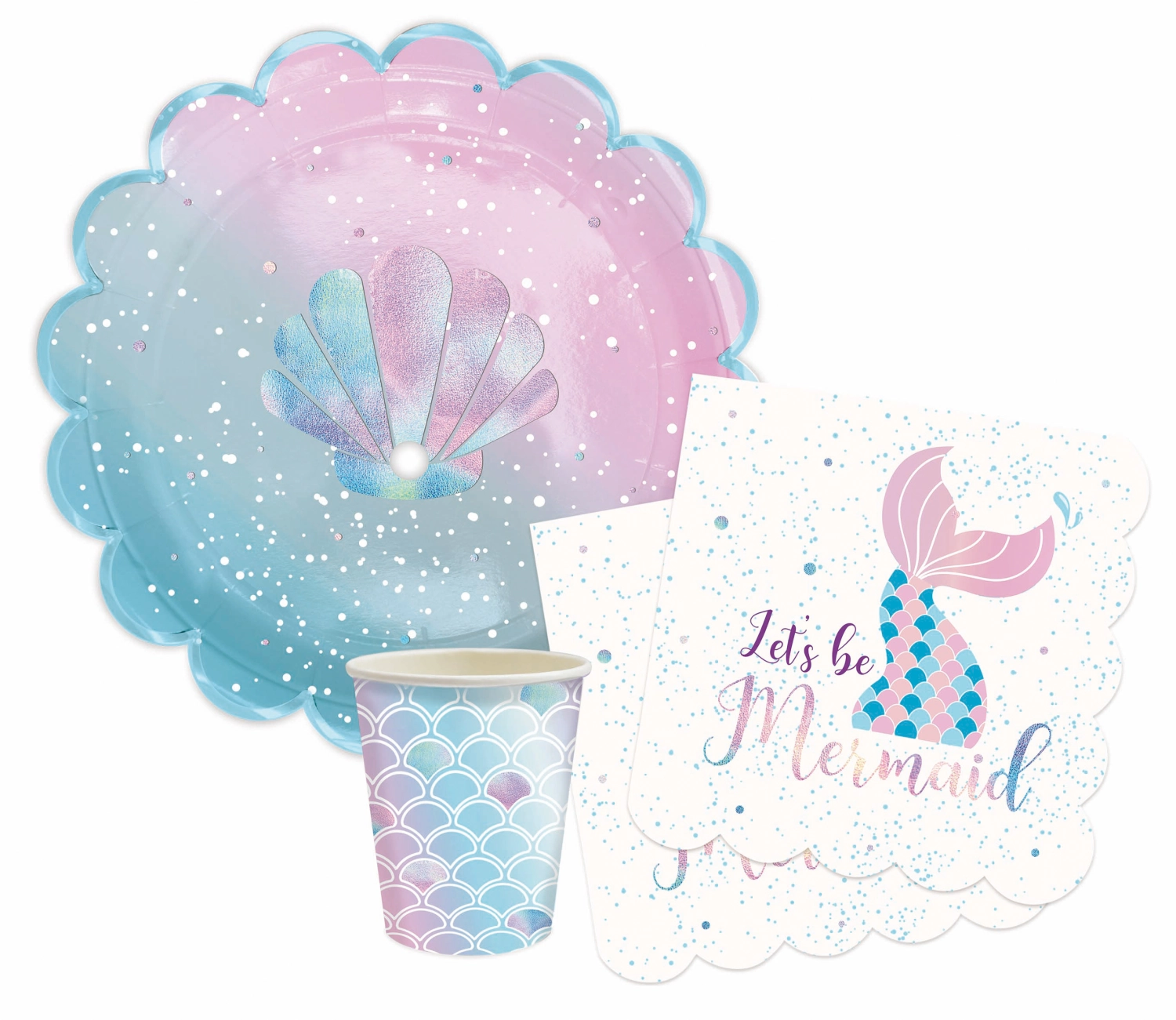 8er Set Pappteller Meerjungfrau