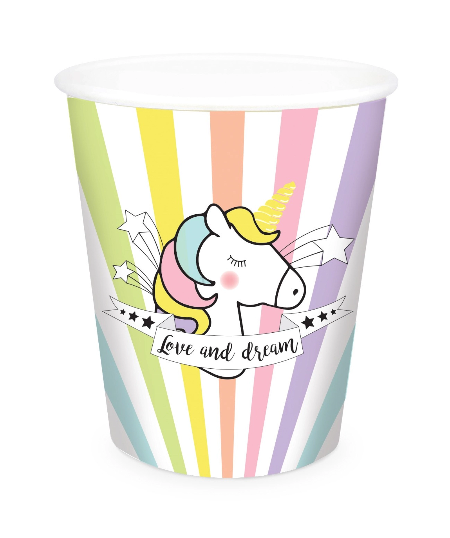 8 gobelets en carton licorne
