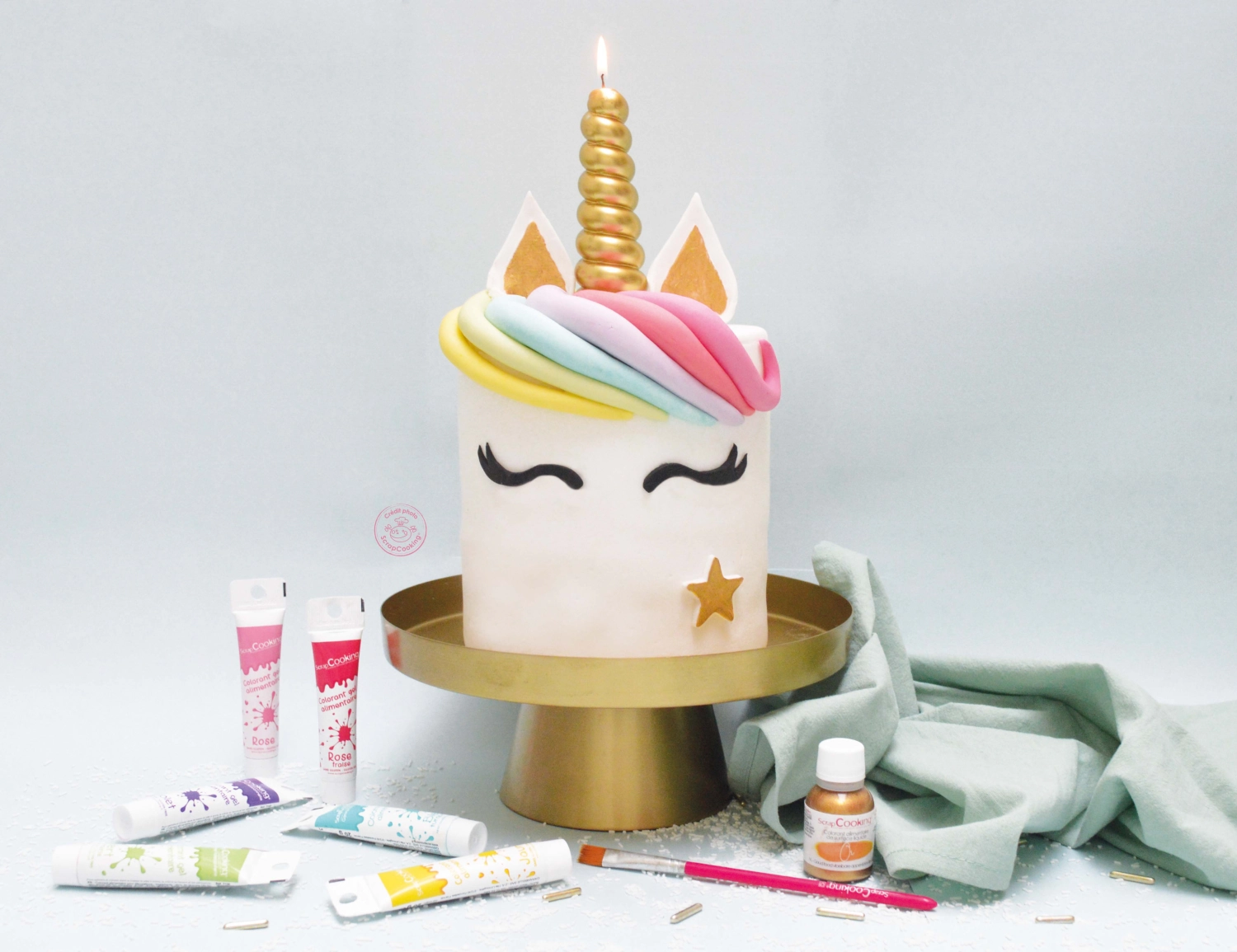 Kerze XXL Einhorn-Horn