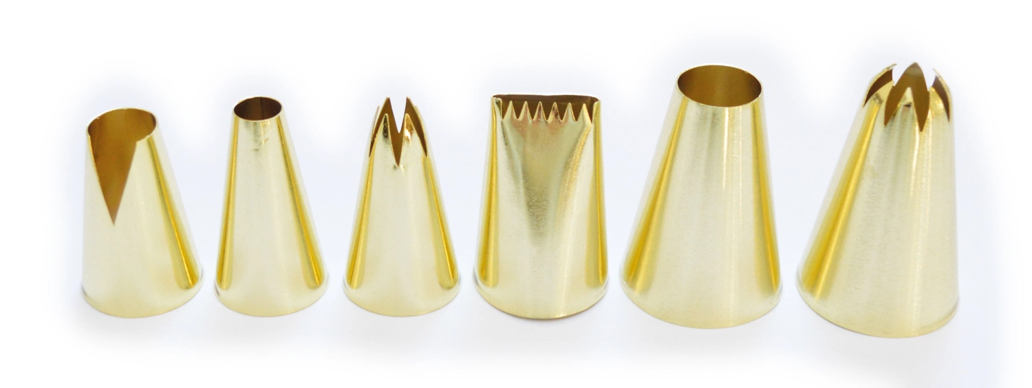 Set de 6 douilles dorées