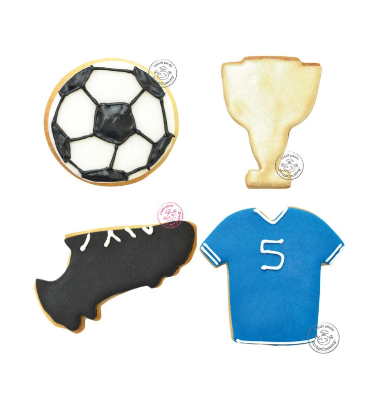 Set de 4 emporte-pièces pour biscuits football