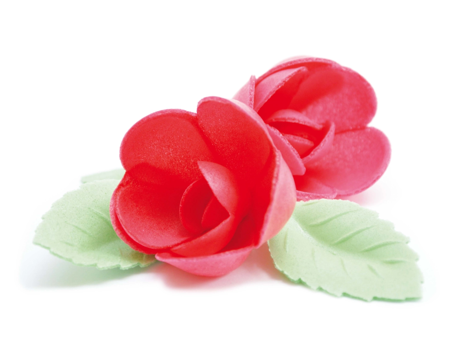 10er Set Zuckerdekor 4 Rosen und 6 Blätter