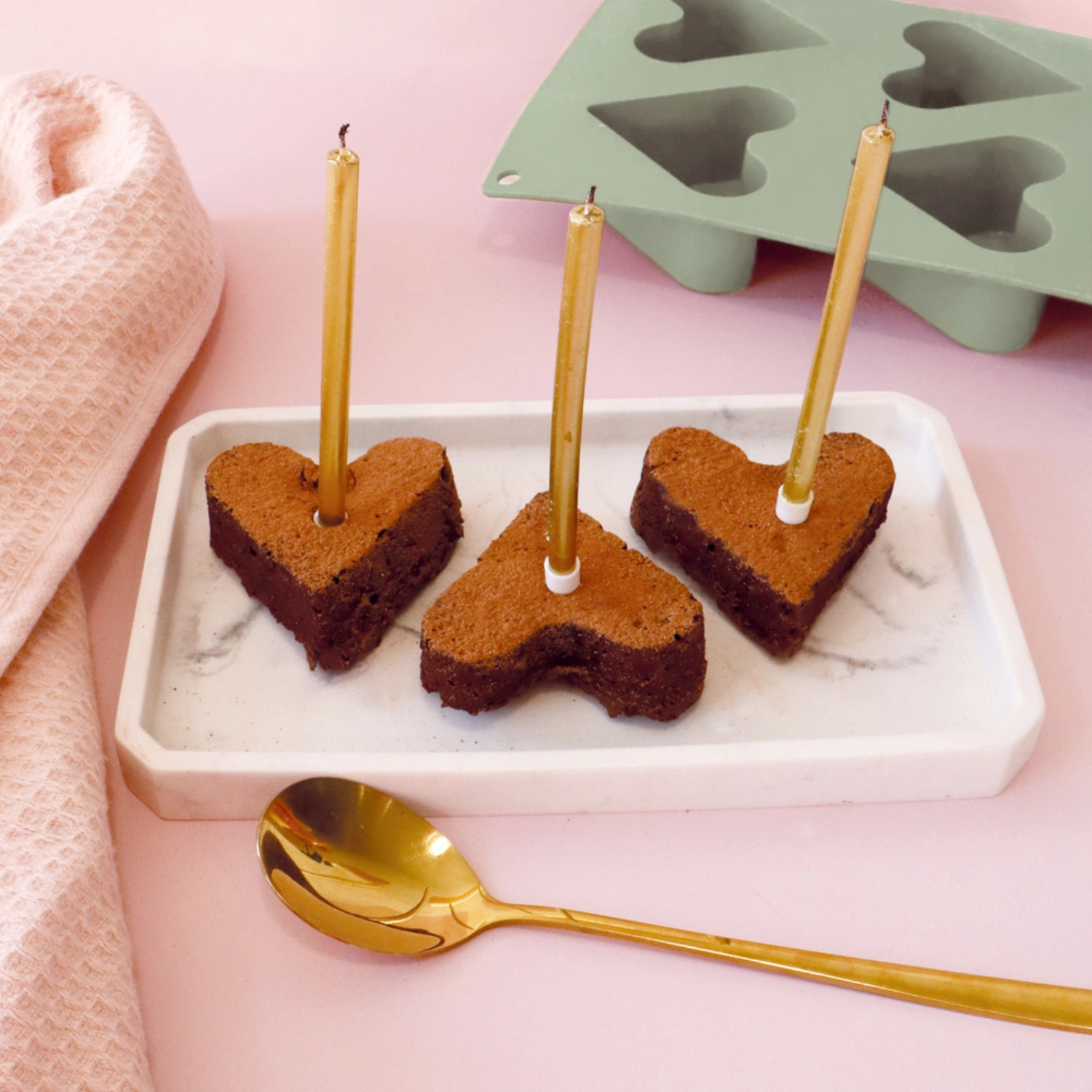 Silikonform 6 Herzen