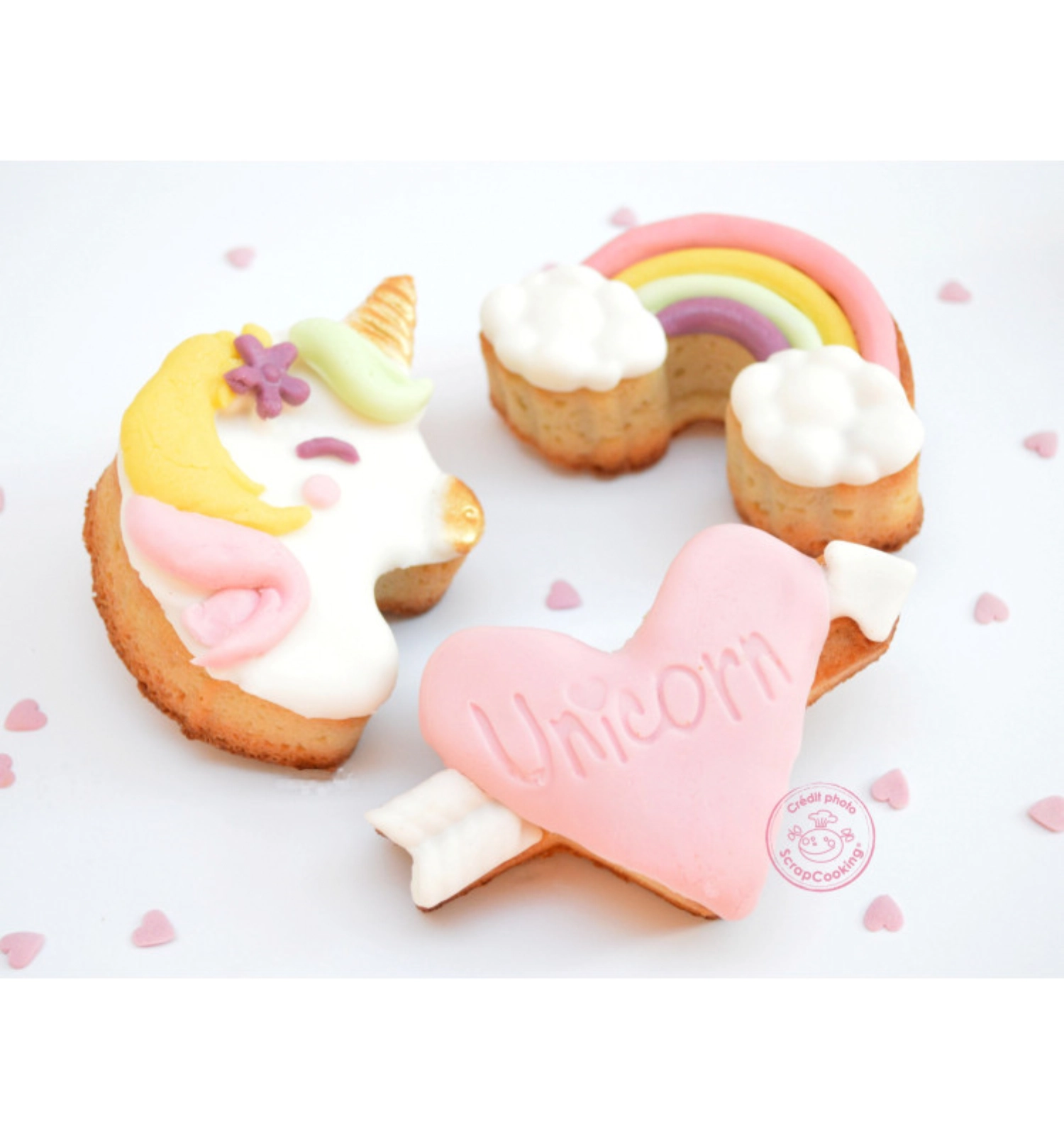 6 moules à pâtisserie en silicone licorne