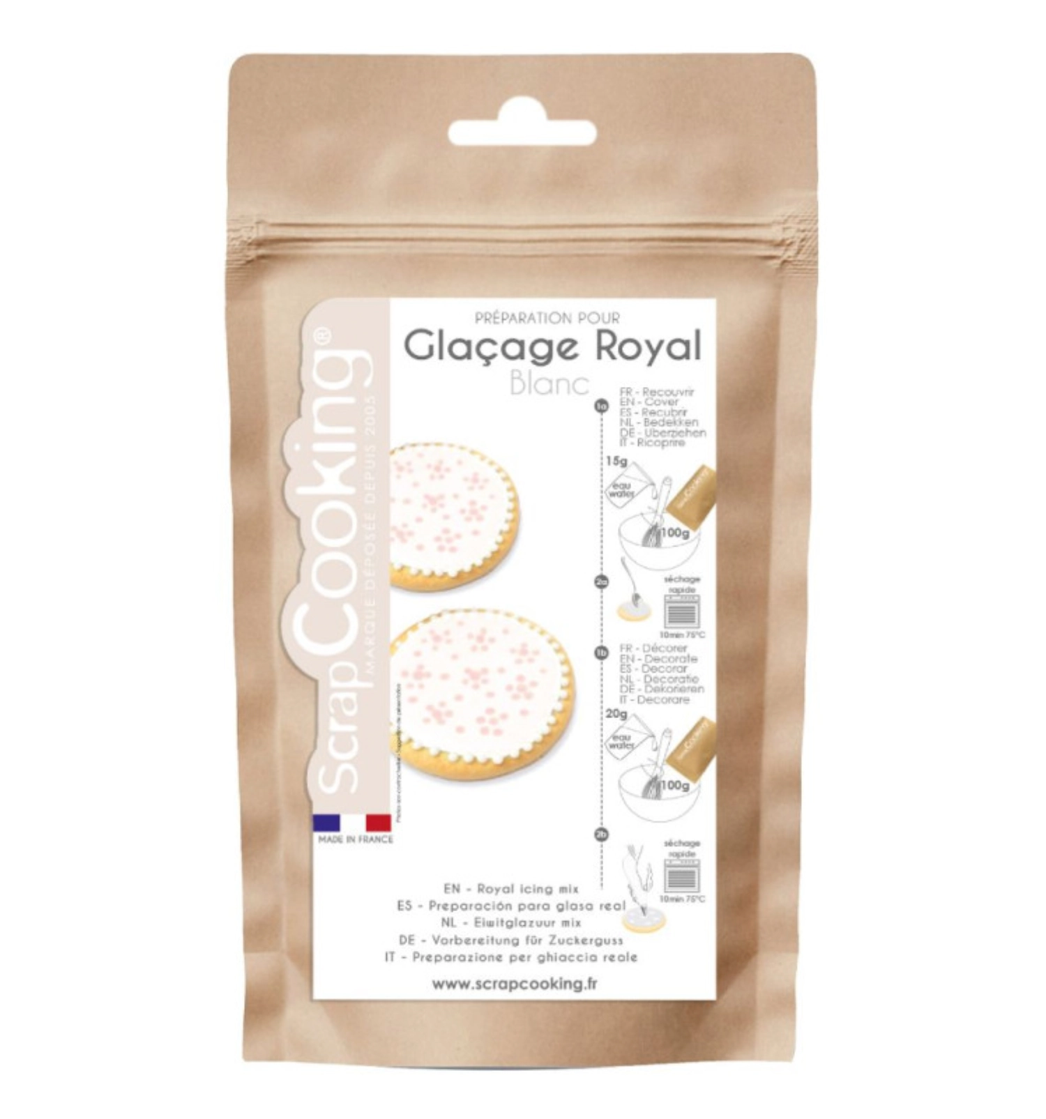 Pot mix glaçage royal blanc 190g
