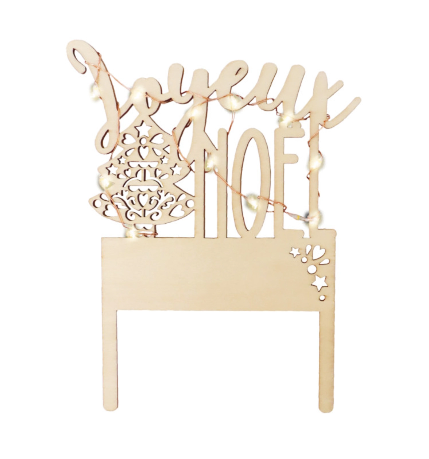 Cake topper avec éclairage led merry christmas