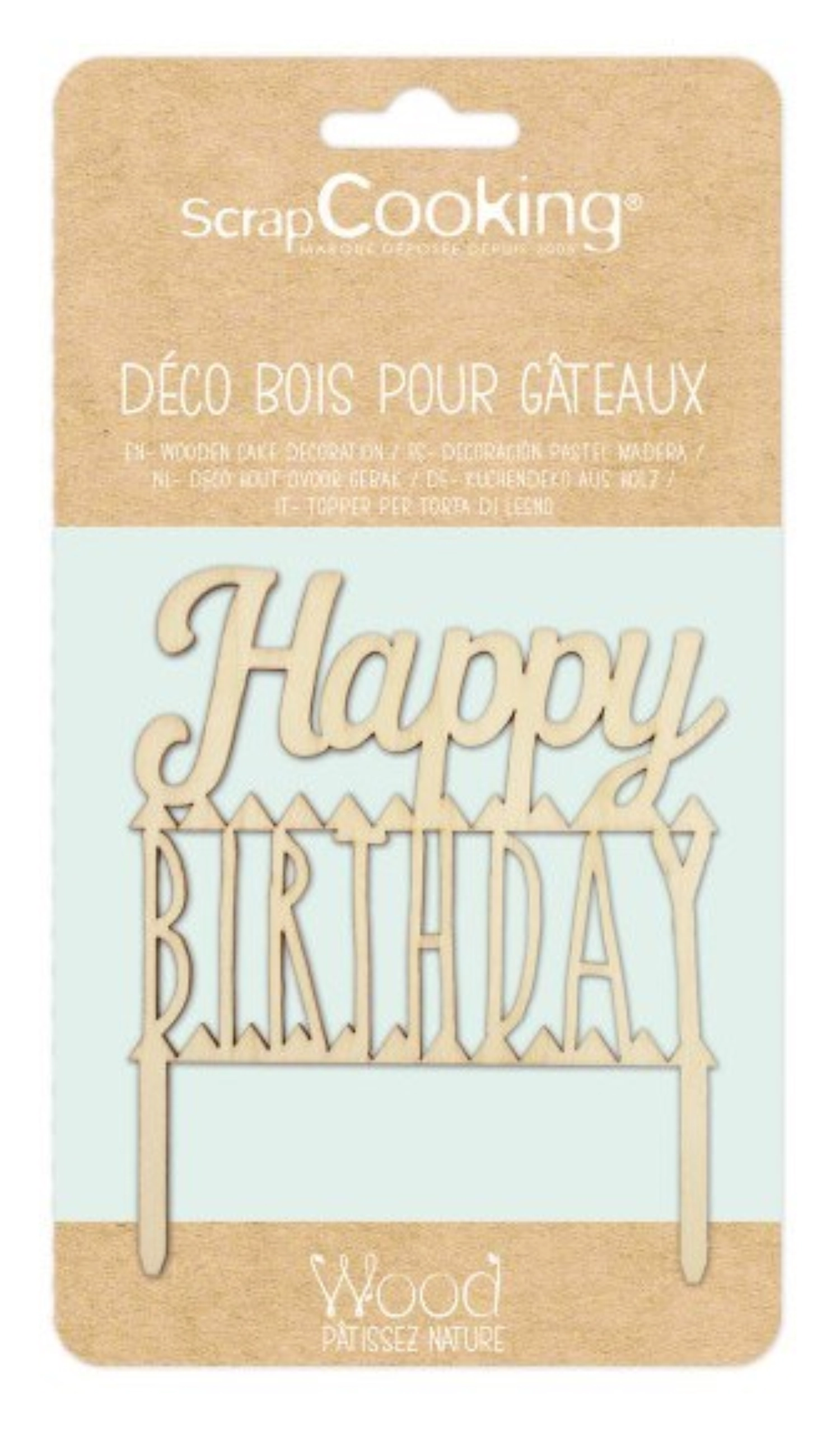 Cake topper en bois, joyeux anniversaire