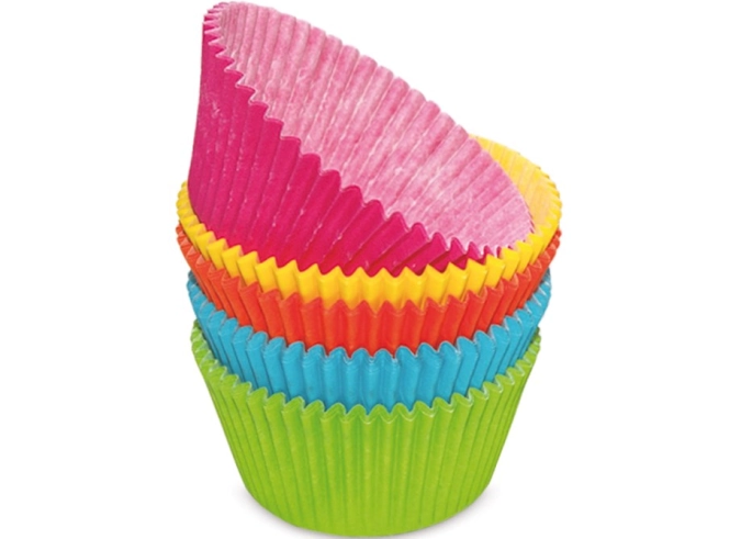 100x petits moules en papier multicolores