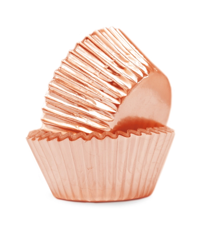 48 pcs. moules à cupcakes or rose