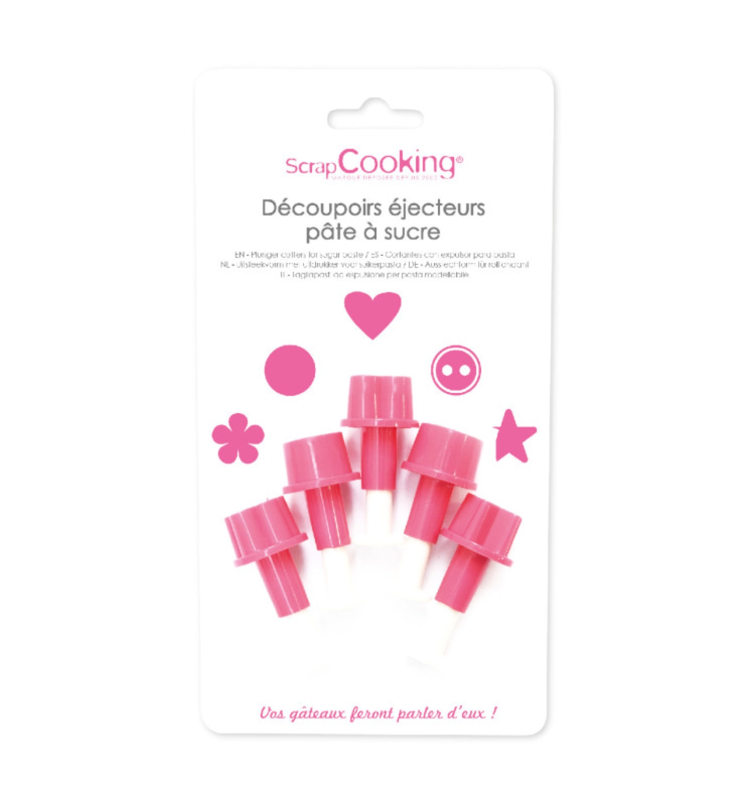 Set mit 5 Mini-Ausstecher für Zuckerpaste