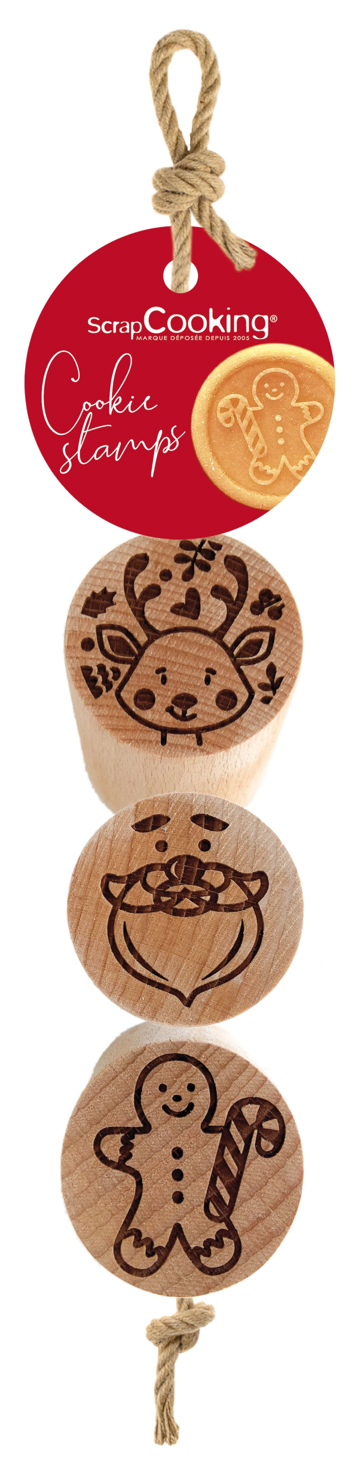 3 mini cookie stamps renne, bonhomme pain d´épices, père noë