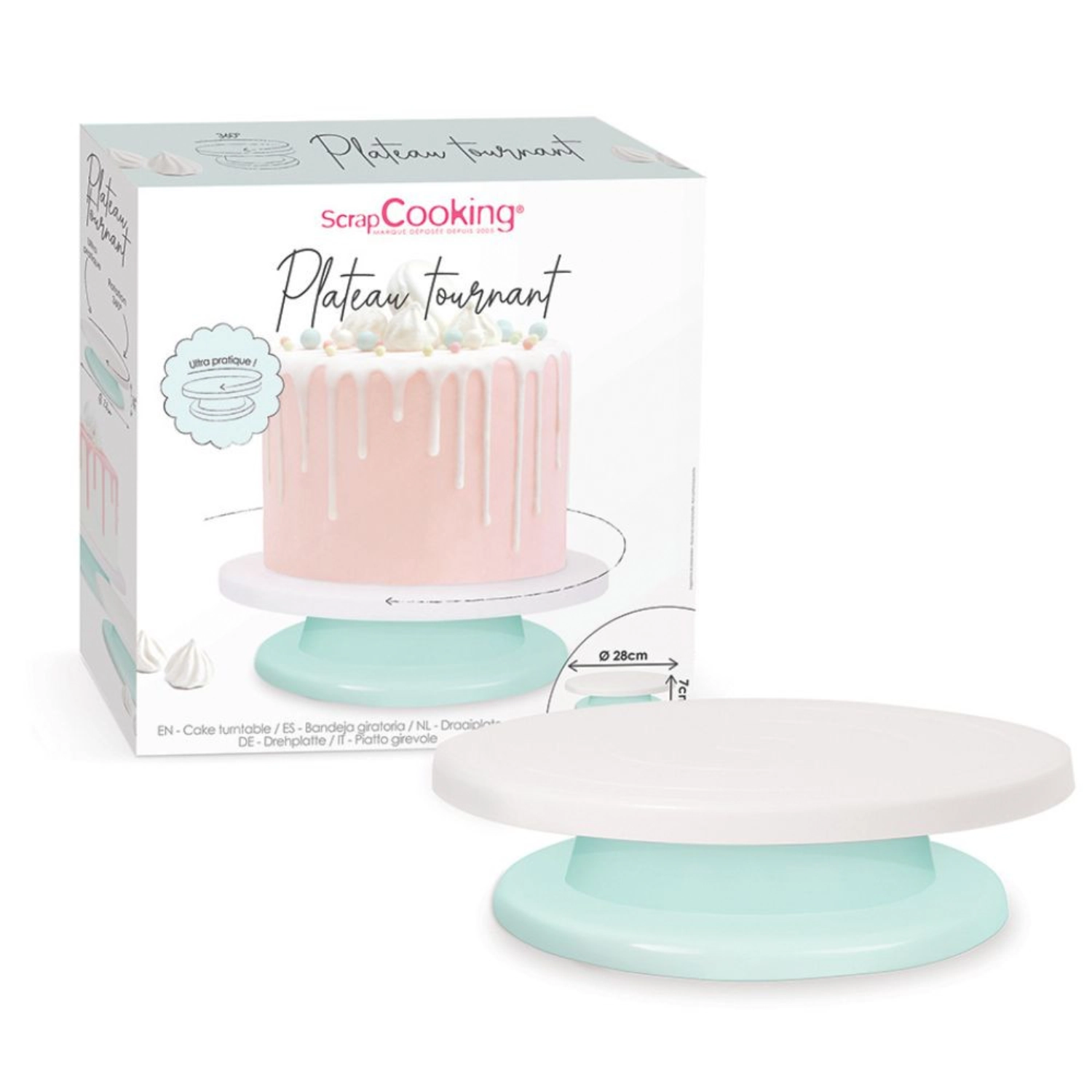 Présentoir à gâteaux rotatif, ø 28 cm