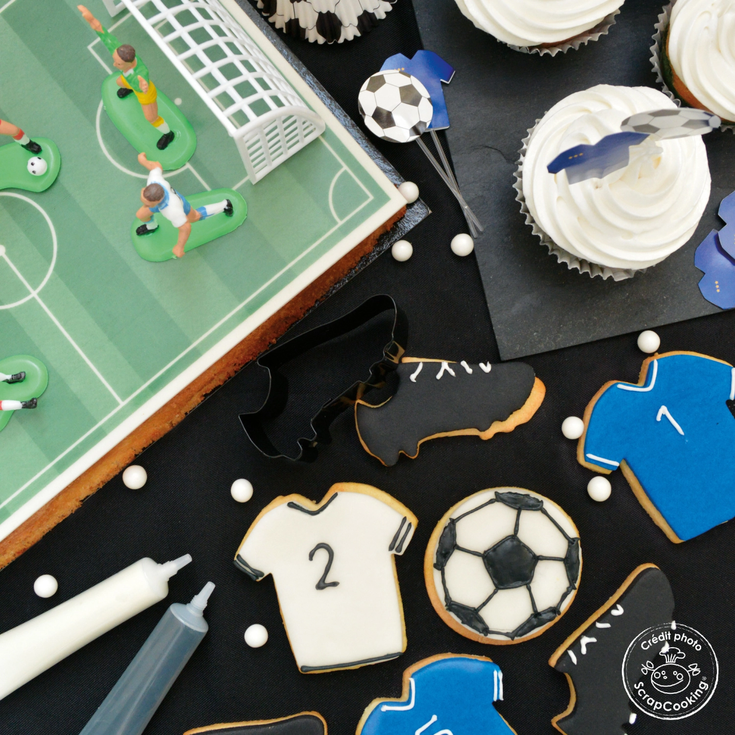 6 Stk. Zuckerdekor Fussball