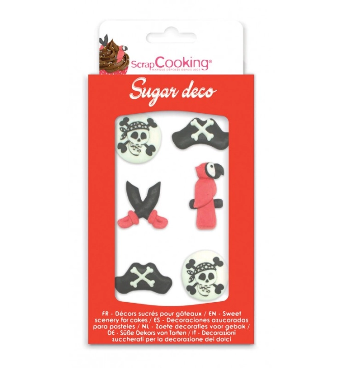 6 Stk. Zuckerdekor Pirat
