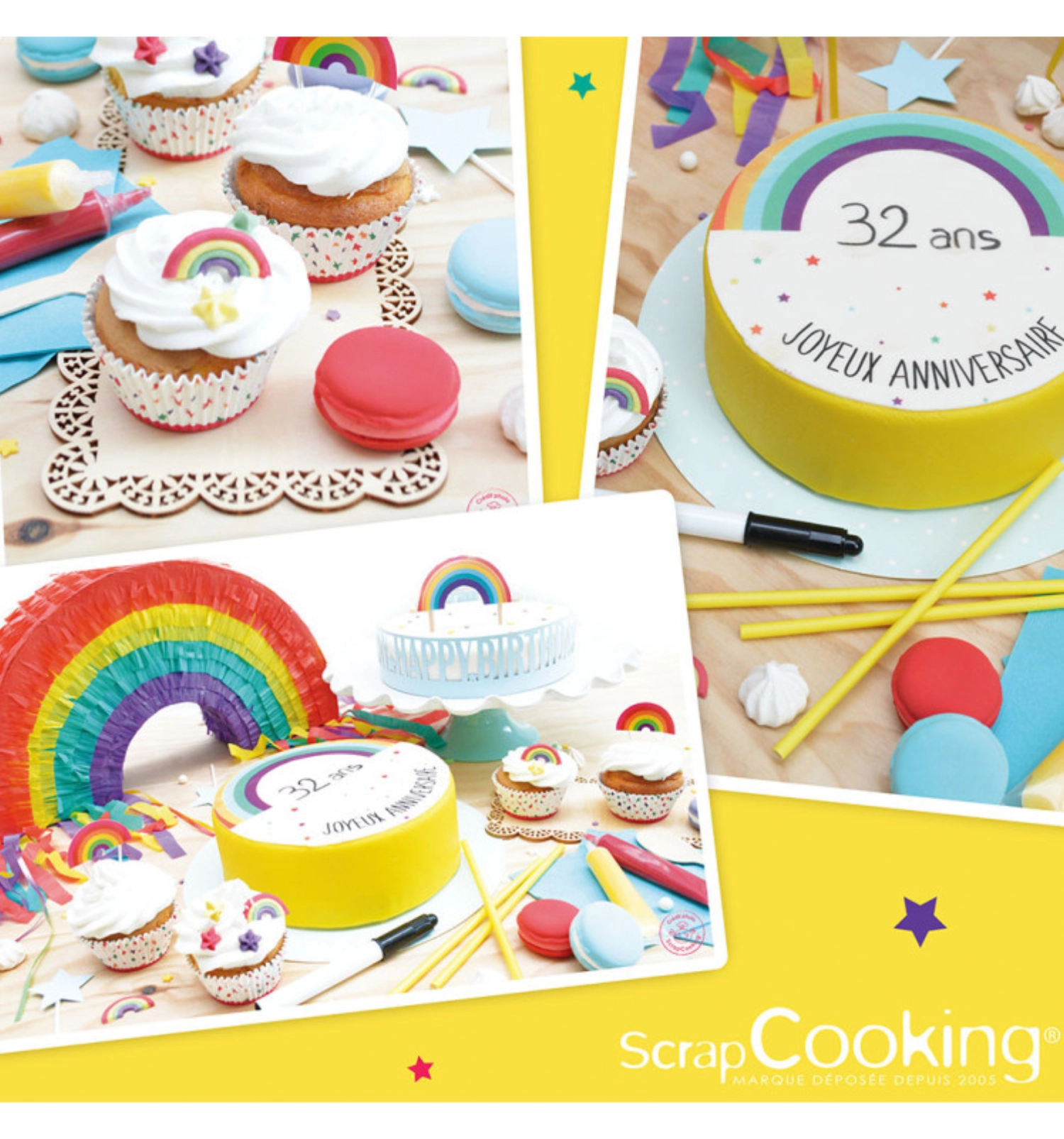 Pot de décors sucrés étoiles rainbow 55g