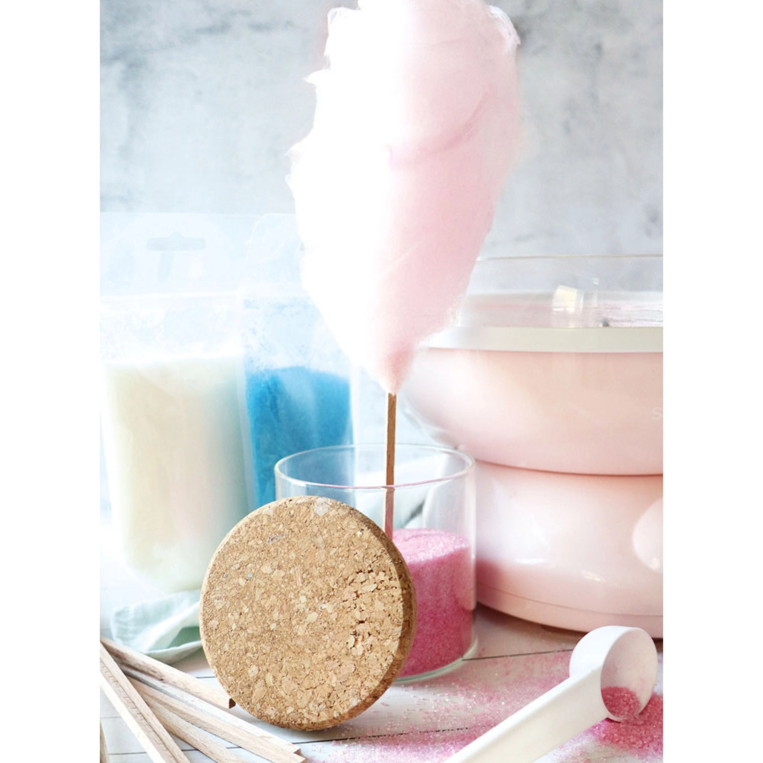 Barbe à papa rose roses 400g