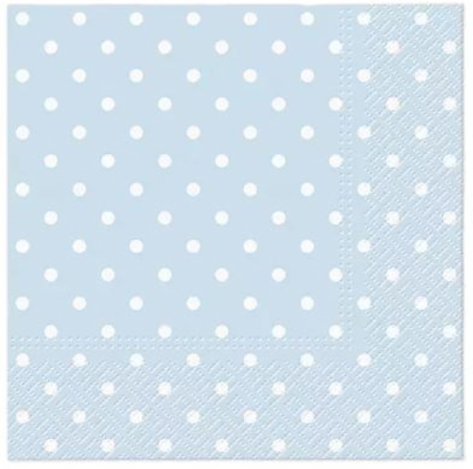 Servietten Lunch 20x Dots light blue , 33x33cm