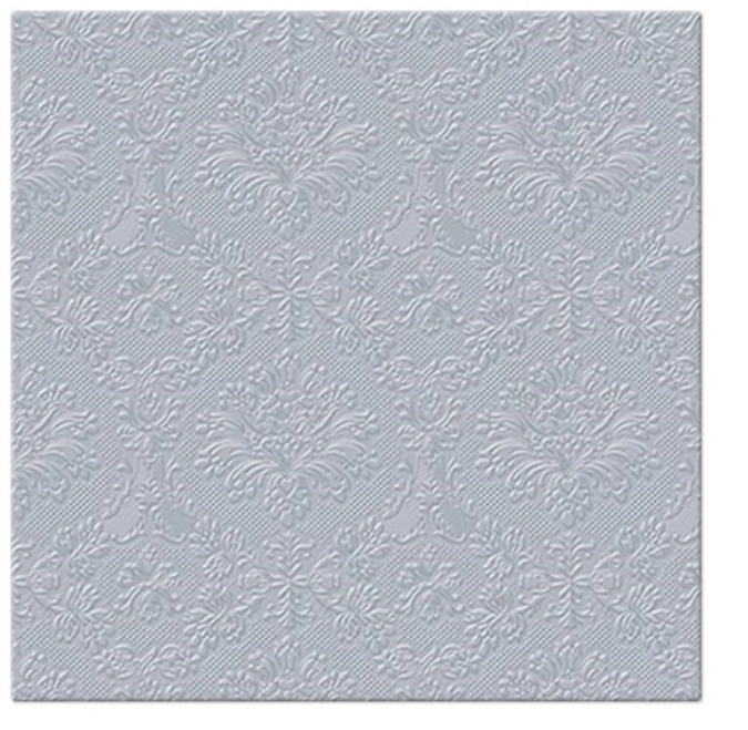 Serviettes lunch 20x inspiration classic argent, 33x33cm