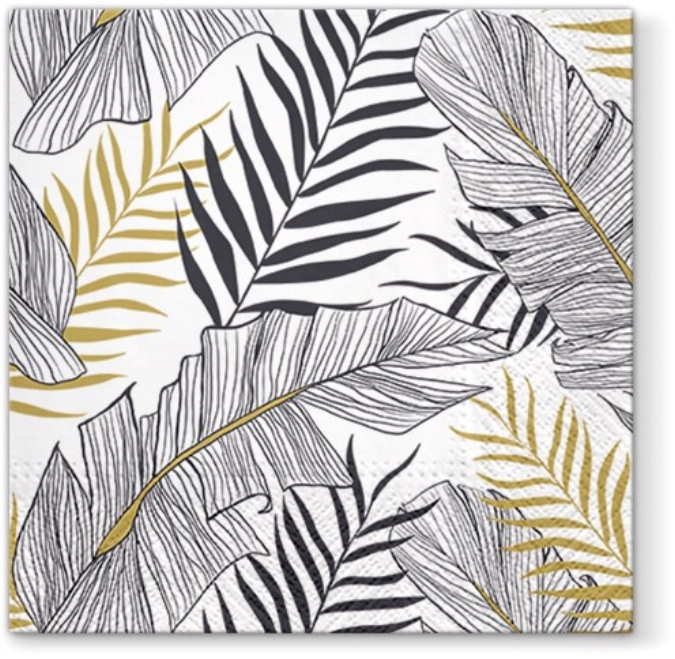Serviettes de table lunch 20x exotic blätter, 33x33cm