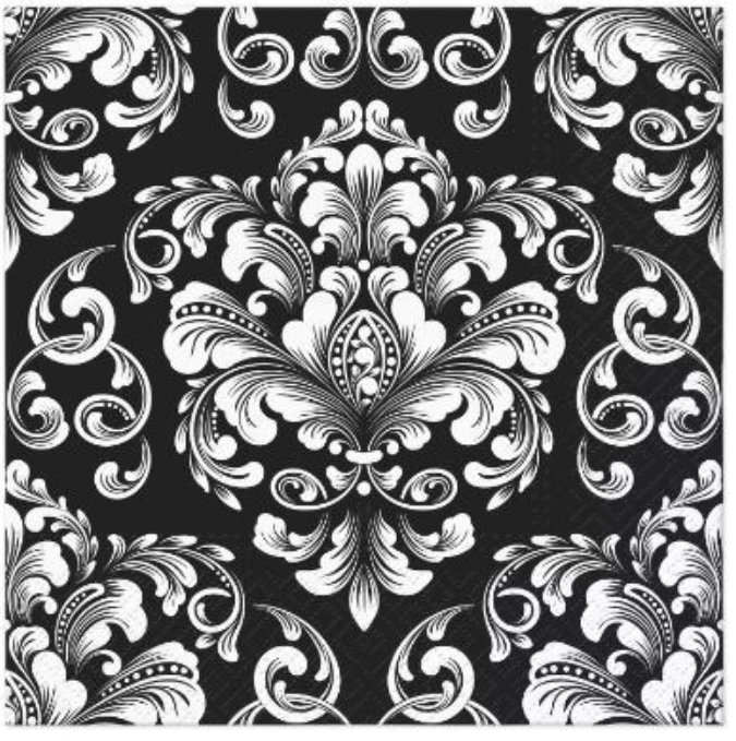 Servietten Lunch 20x Beautiful Moments black , 33x33cm