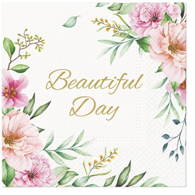 Serviettes de table Lunch 20x Special Flowers, 33x33cm