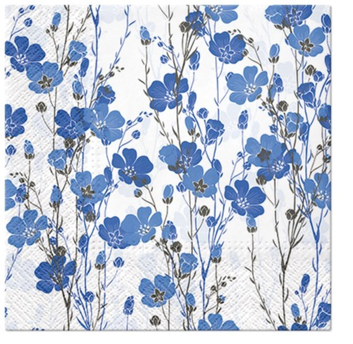 Servietten Lunch 20x Flax plants blau, 33x33cm